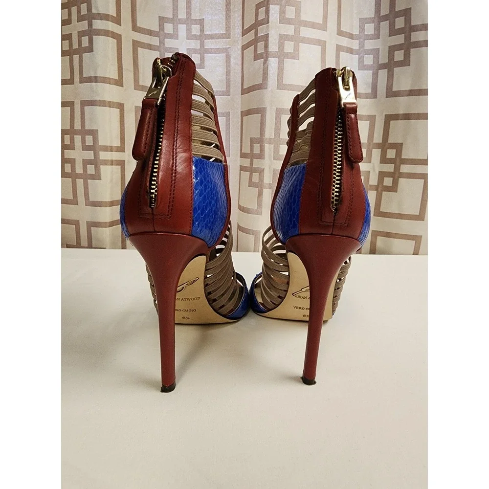 Brian Atwood 6.5 Langden Stretch Cage Gladiator Heels